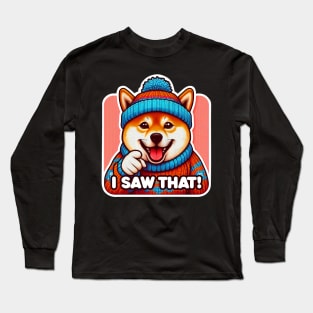 I Saw That meme Shiba inu Ugly Christmas Sweatshirt Long Sleeve T-Shirt